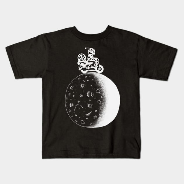 Driving on the moon Kids T-Shirt by Hunter_c4 "Click here to uncover more designs"